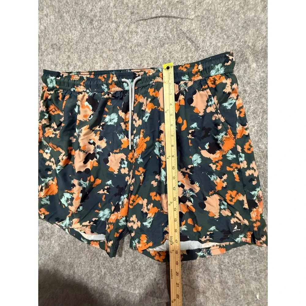 SurfCuz Mens XXXL Swim Trunks‎ Abstract Camo Orange Blue Beach Shorts